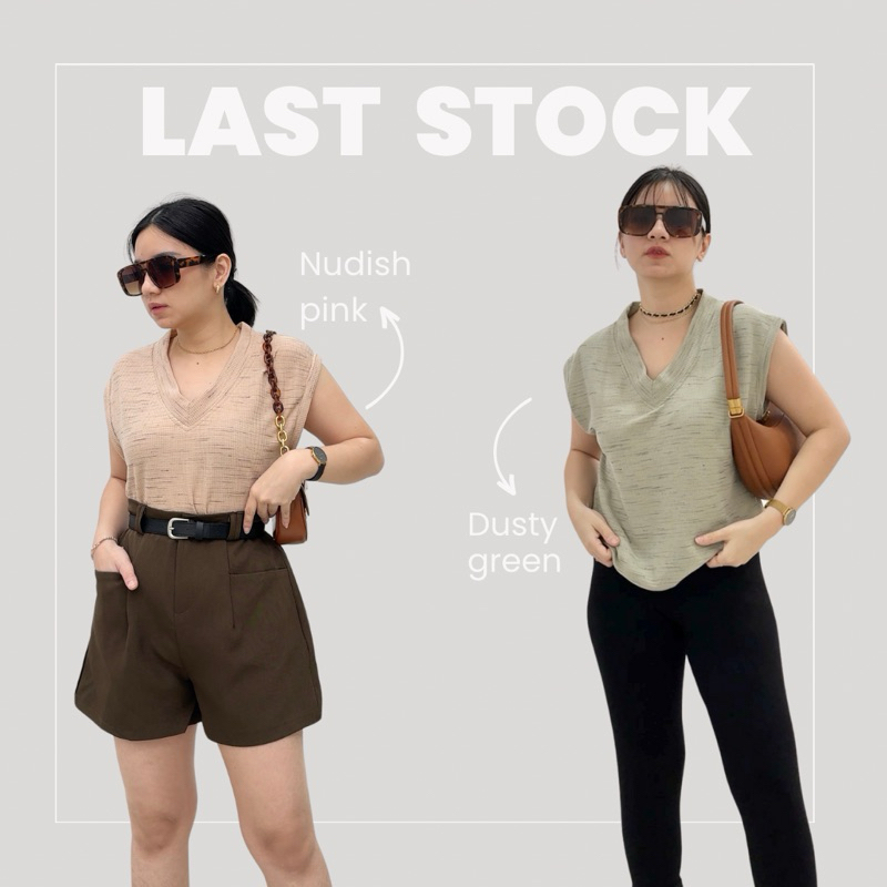 WAFFLE KNIT VEST TOP / ATASAN RAJUT VEST / VEST WANITA / VEST KOREA