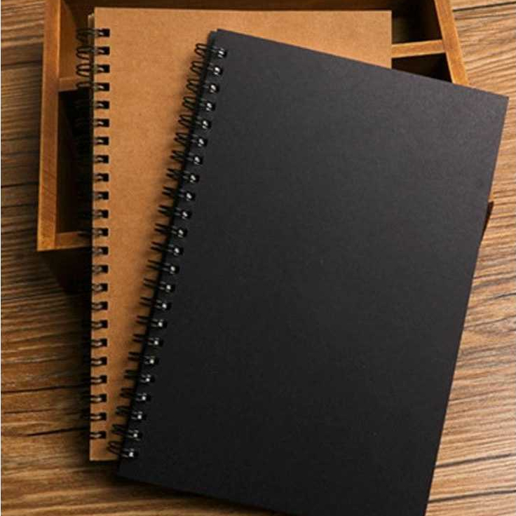 

YUH [Terbaru] Sketchbook A4 Aesthetic Buku Gambar Sketsa Craft/Black Cover Jilid Spiral Murah