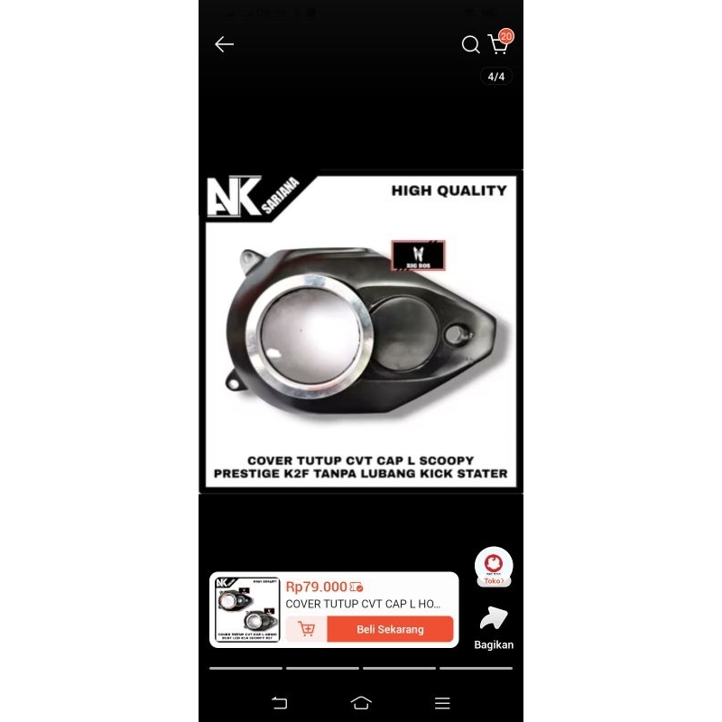 cover tutup cvt model akuarium motor Honda Scoopy 2018-2024