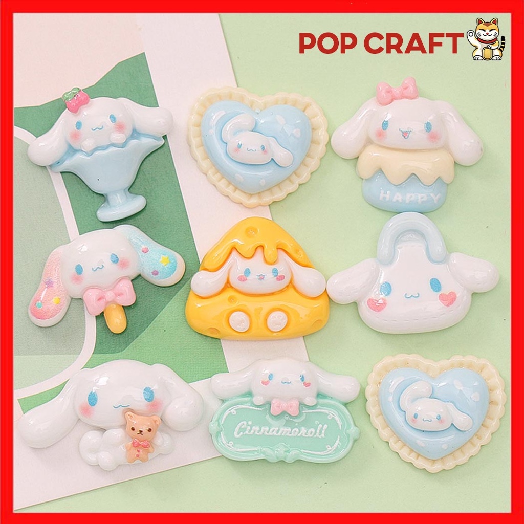 

PC Stiker 3D Resin Clay Free Lem DIY Aksesoris Dekorasi Case HP Botol Minum Motif Cinnamoroll Mainan