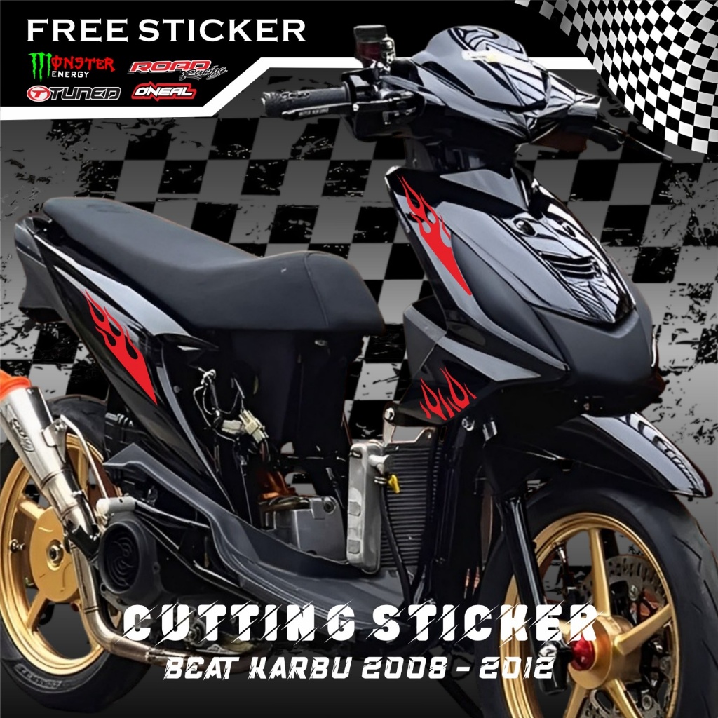 STIKER STRIPING LIST MODIFIKASI VARIASI MOTOR HONDA BEAT KARBU