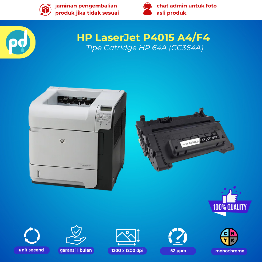 Printer Hp Laserjet 4015 Hitam putih - Kertas A4 F4