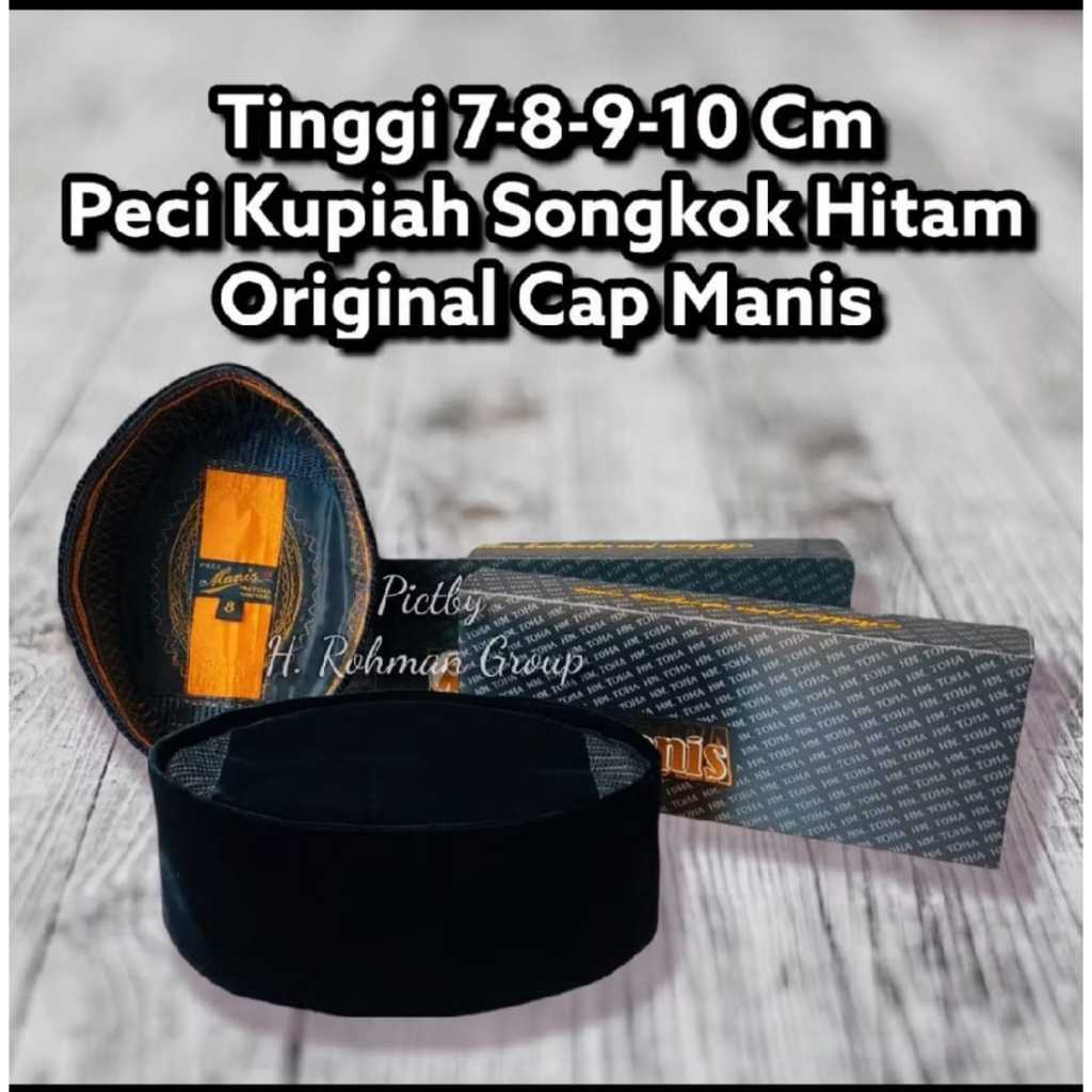 Songkok Peci Hitam Polos, AC Cap Manis