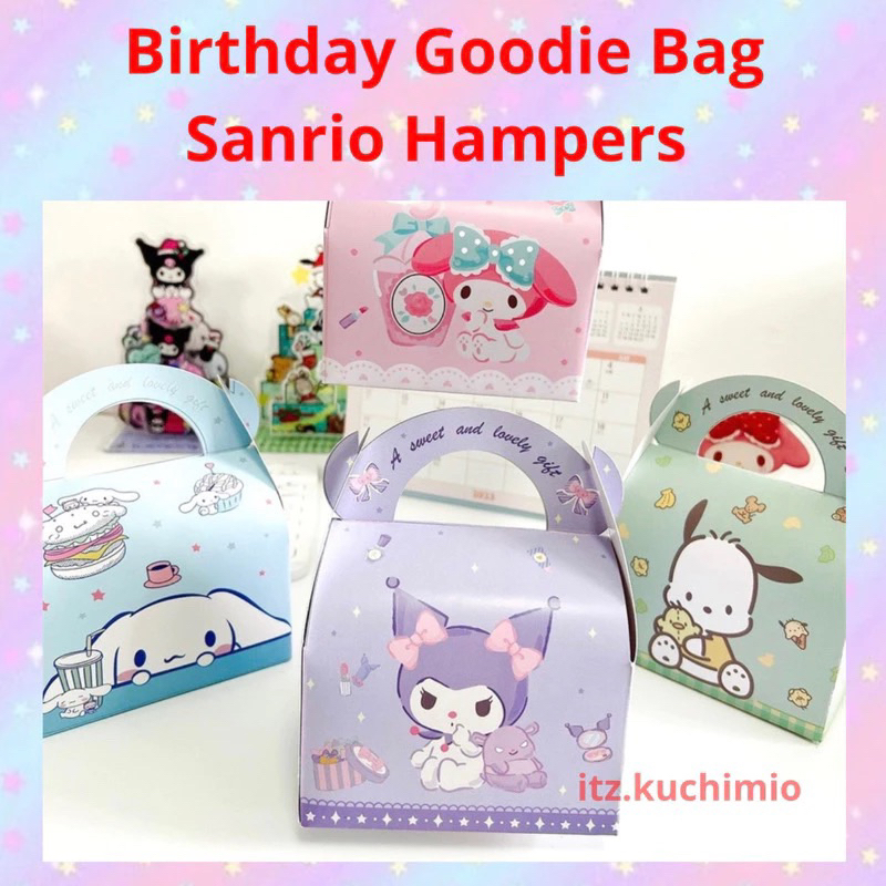 

1 set 10 pcs kotak permen/ snack mini ulang tahun Kuromi Cinnamoroll Melody Pochacco