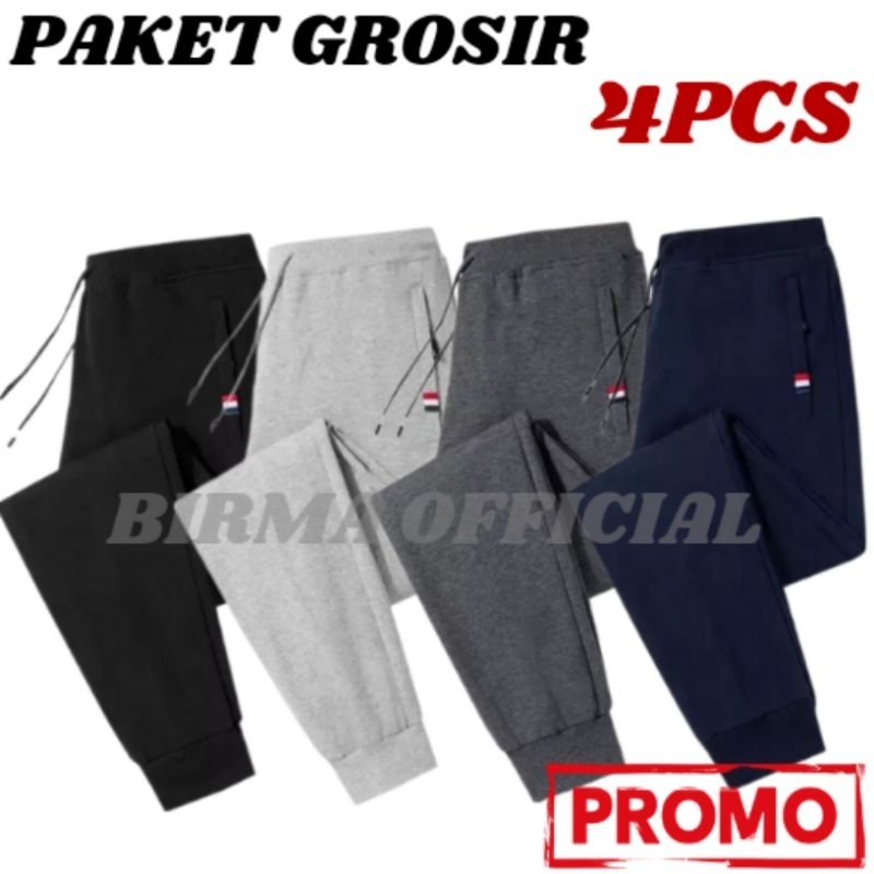 [PAKET GROSIR ISI 4PCS] CELANA JOGGER SPORT ZIPPER PREMIUM UNISEKS DEWASA TERLARIS