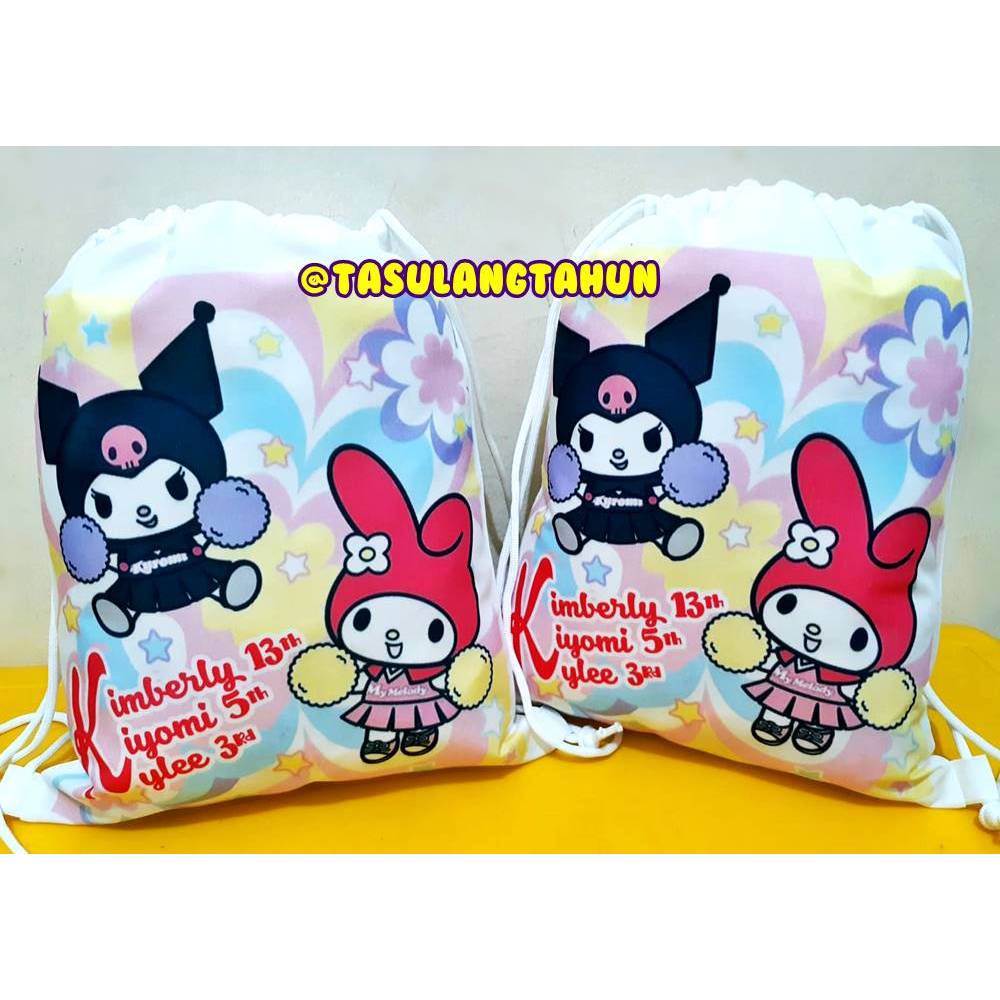 

Tas RANSEL Souvenir Ultah GoodieBag Bingkisan Blacu LITTLE PONY Kuromi My Melody Cinamonroll Badzmaru