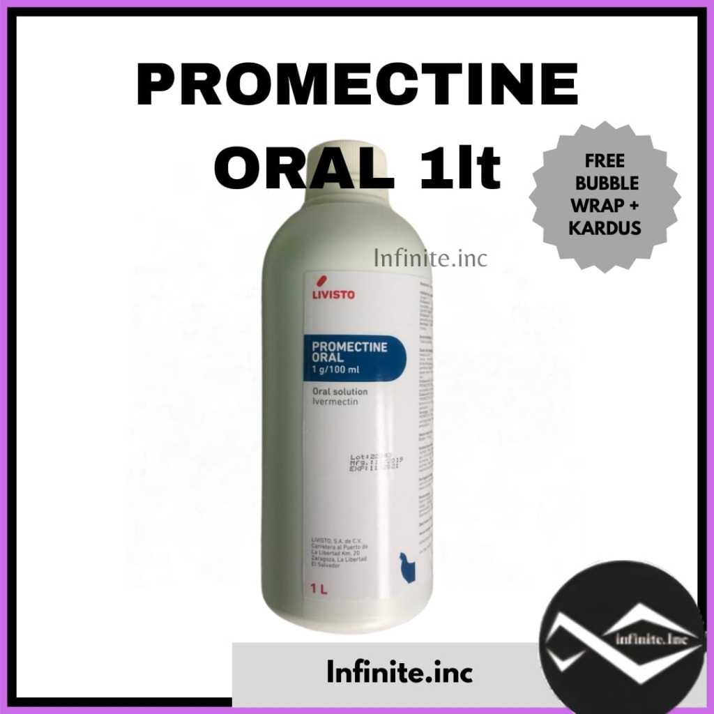 PROMECTINE 1Liter 1L Oral Promectin Obat Cacing Gudig Scabies  like Kepromec ORAL 1 Liter 1 L