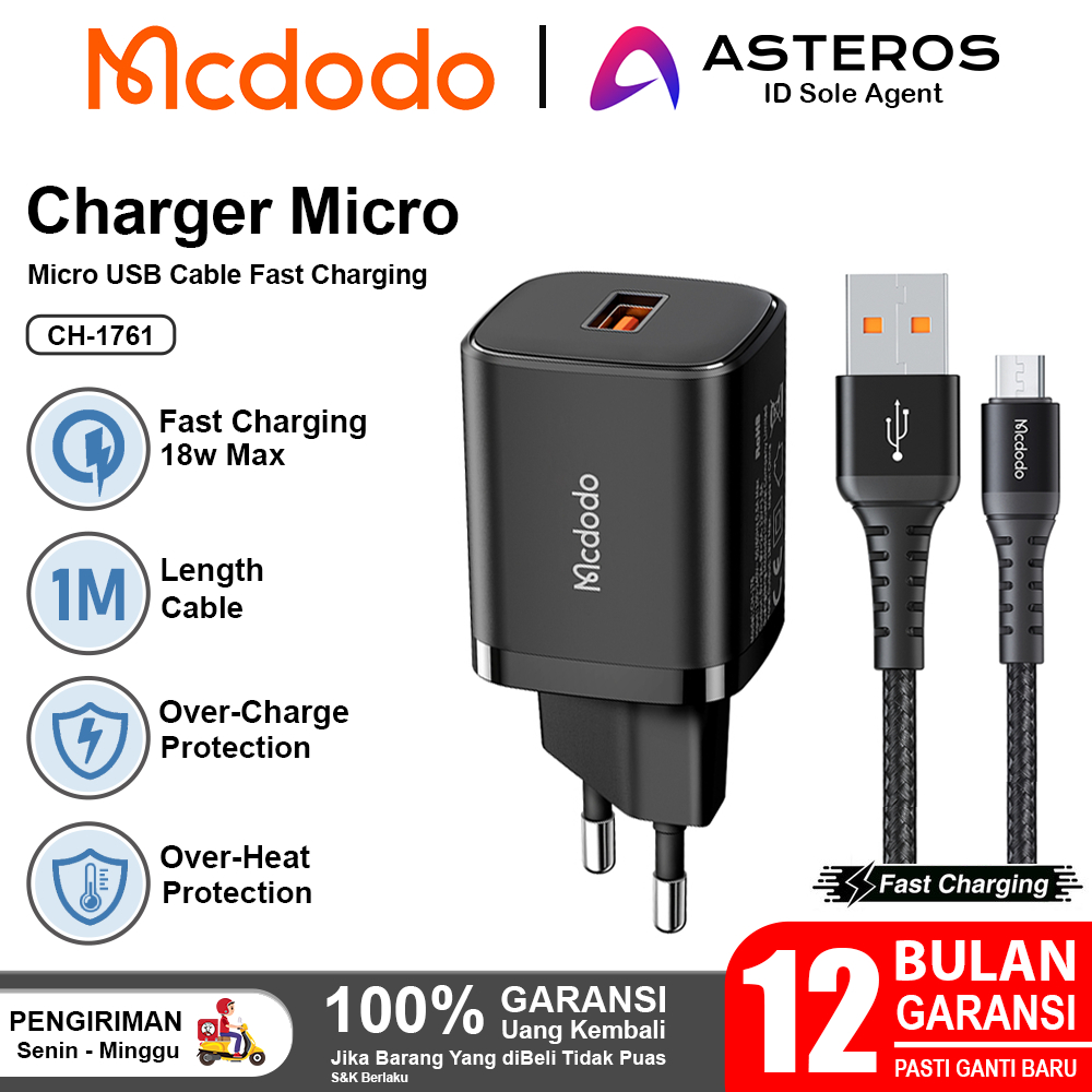 MCDODO Charger Micro USB For Realme Vivo Mi Infinix Fast Charing 10w 15w 18w Max