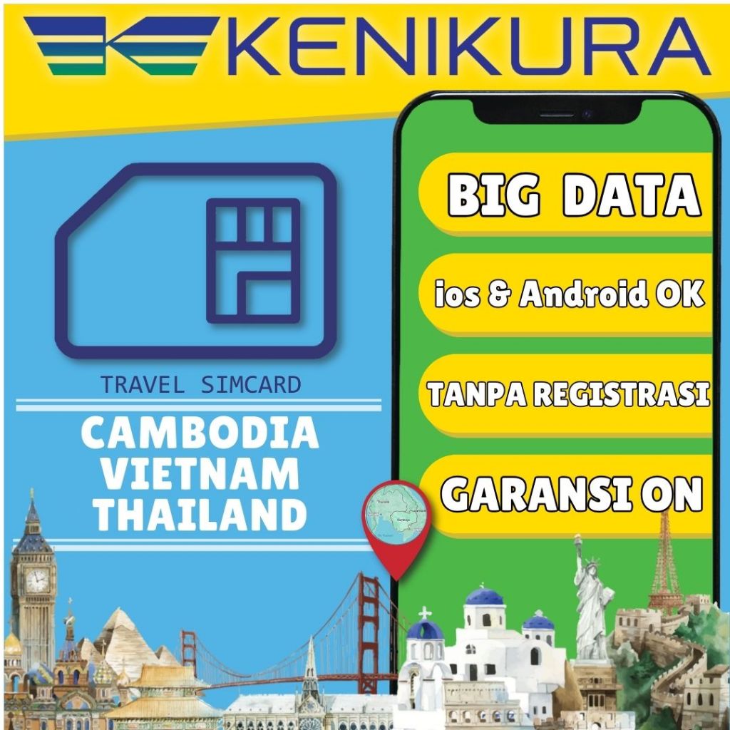 Simcard CAMBODIA VIETNAM THAILAND Singapore Malaysia Indonesia Philippines Kamboja Thai Philippines 