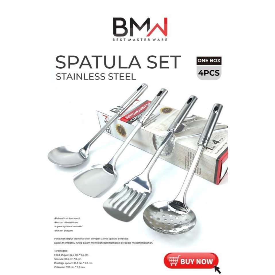 Spatula Stainless Peralatan Masak Spatula Set 4 In 1