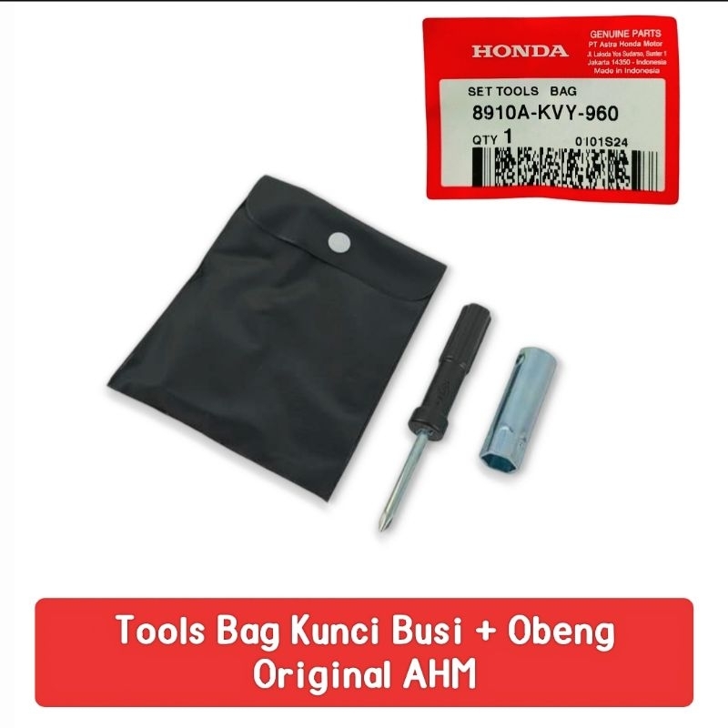 AHM 8910A-KVY-960 Tools Bag Set Kunci Busi + Obeng Universal Bebek,Matic Honda