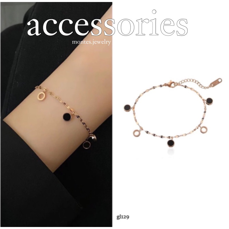 PUSAT GROSIR ECER- gelang tangan nila simple titanium
