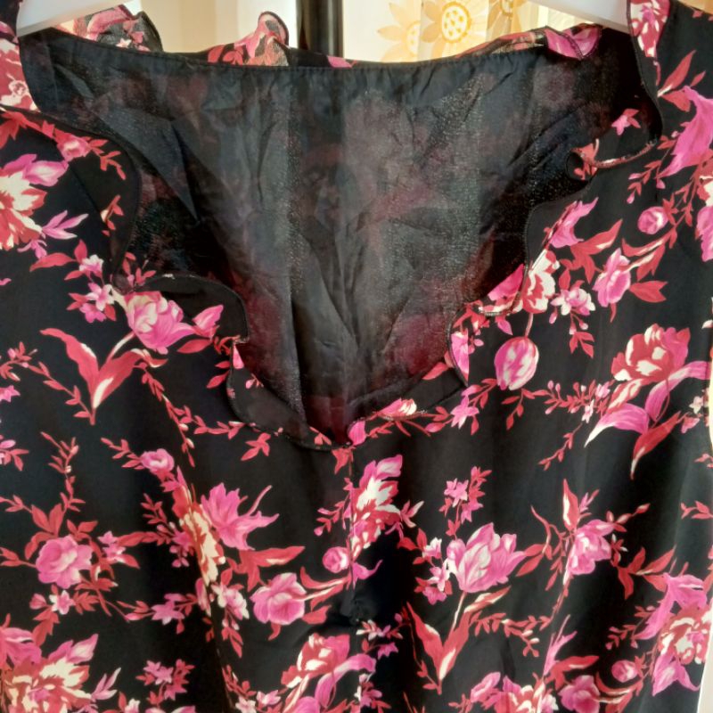 22 OCTOBRE Red Floral Midi Dress