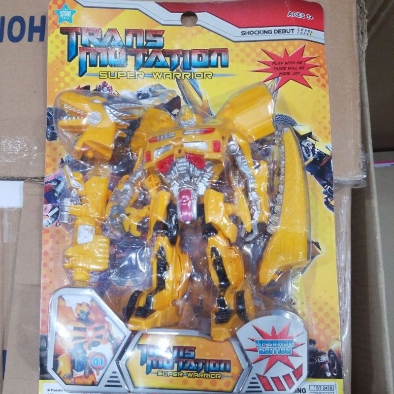 ST2477 Mainan Anak Robot Transformers Trans Mutation Mobil Jadi Robot Plus Senjata Warna Random