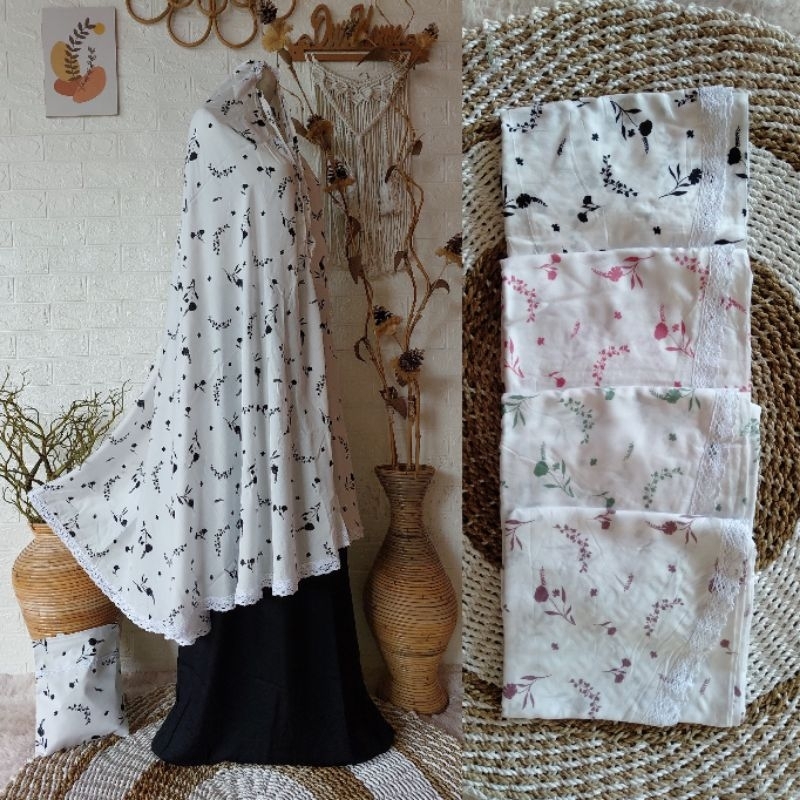 MUKENA RAYON JUMBO, MUKENA PUTIH, MUKENA RAYON. MOTIP MELODI