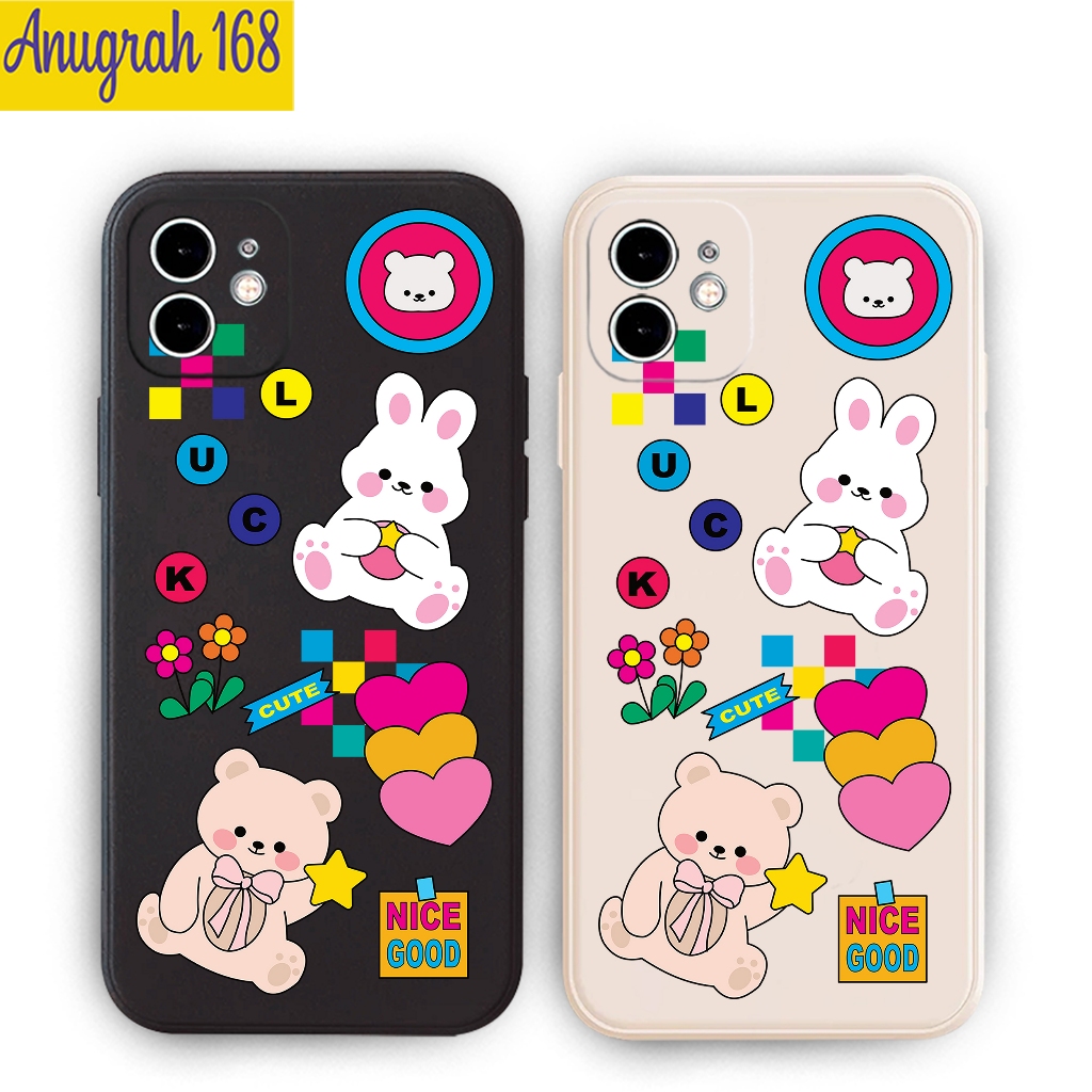 CASE CUTE BEAR LOGO COMPATIBLE HP INFINIX SMART4/5/6/RAM2GB/3GB/7/HOT 9PLAY/10/10PLAY/11PLAY/12