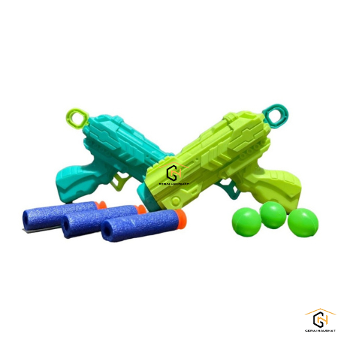 Mainan Pistol Pestol Mini Tembak Tembakan Soft Bullet Gun Pistol Peluru Karet Lentur