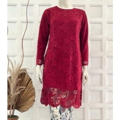 PROMO KEBAYA BRUKAT TUNIK GAMIS MUSLIM MODERN WARNA WARDA ATASAN JUMBO - ATASAN MAROON,
