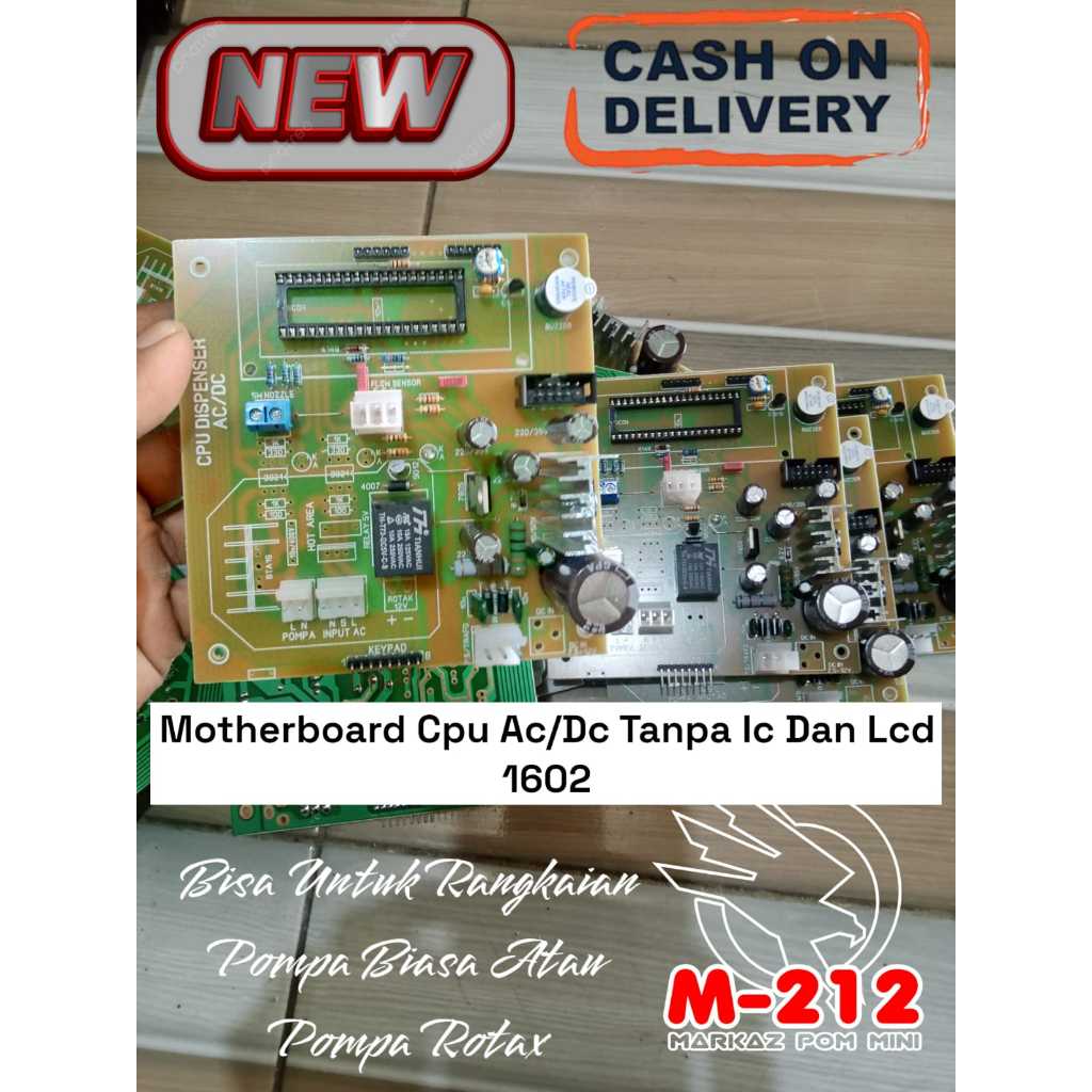 Motherboard CPU Pom Mini Ac/Dc Tanpa IC Program Dan Lcd 1602