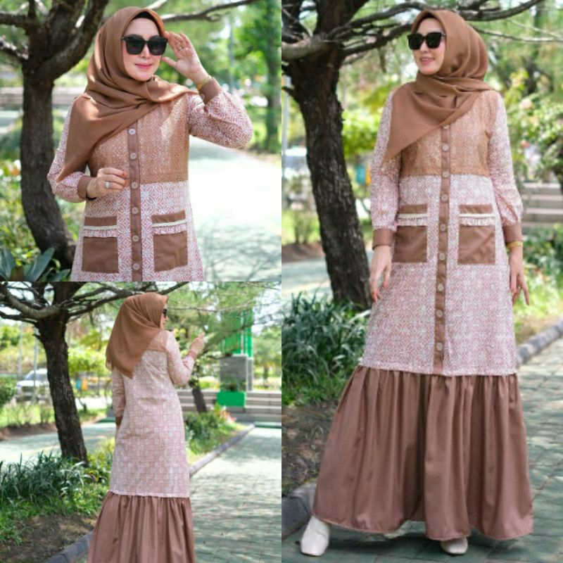 TYAS DRESS GAMIS KATUN BATIK ORIGINAL U2C KHANZALIA