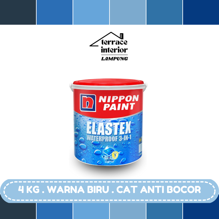 Cat Pelapis dan Anti Bocor Nippon Paint Elastex Warna Biru 4 KG