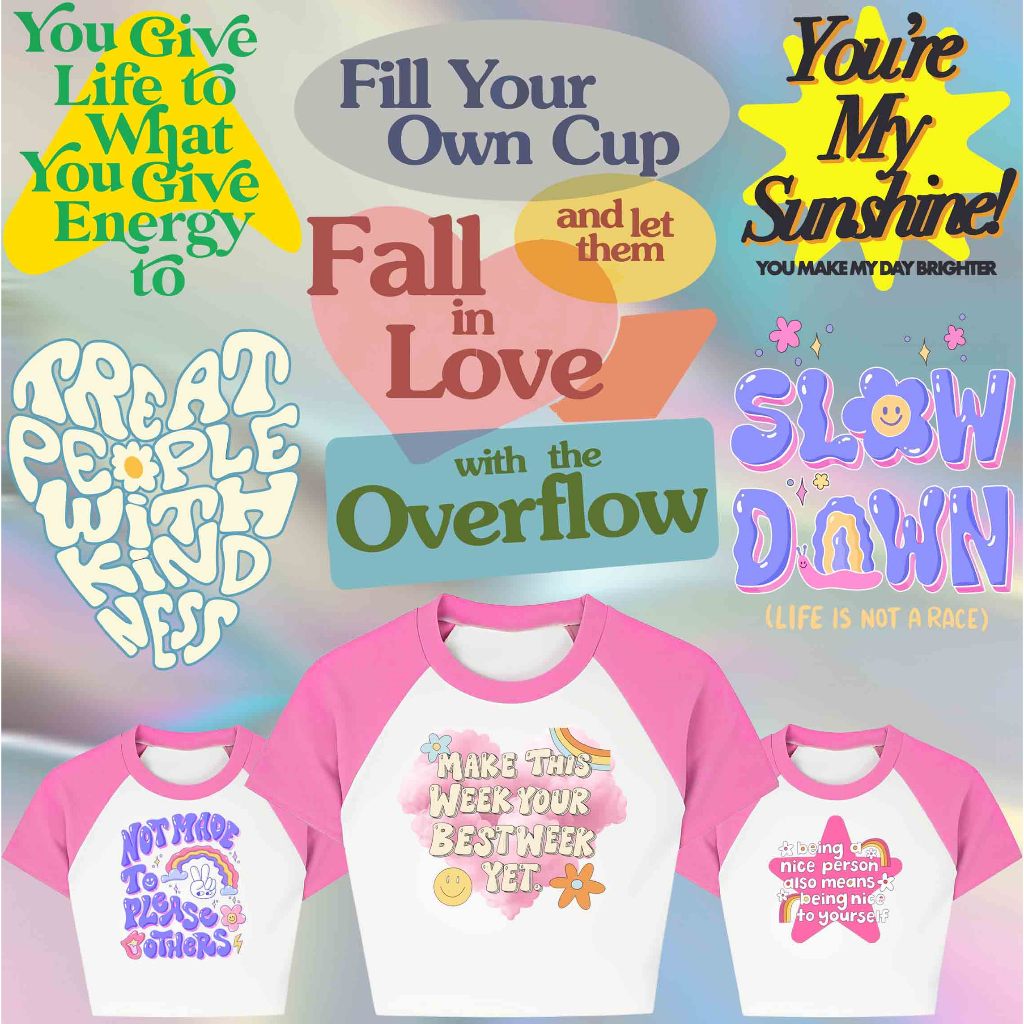

SABLON STICKER DTF UKURAN 19CM TEMA AESTHETIC QUOTES