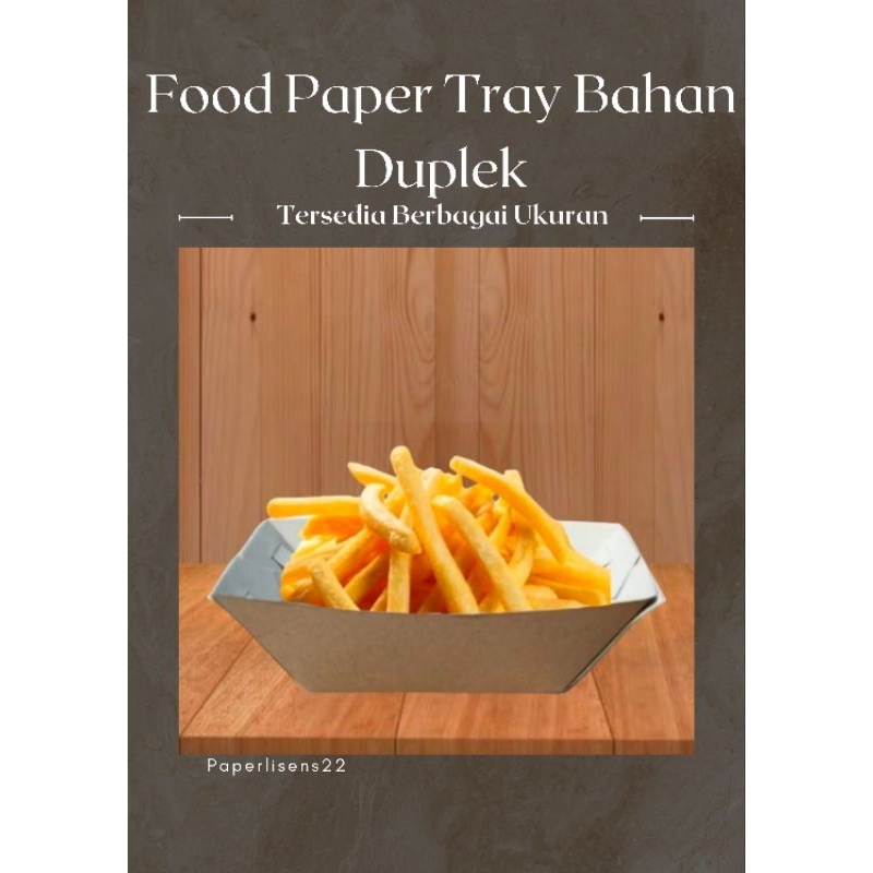 (100pcs) PAPER TRAY BAHAN DUPLEX / Kotak Cup Kentang / Food Paper tray / Kotak toast / Kotak Snack /