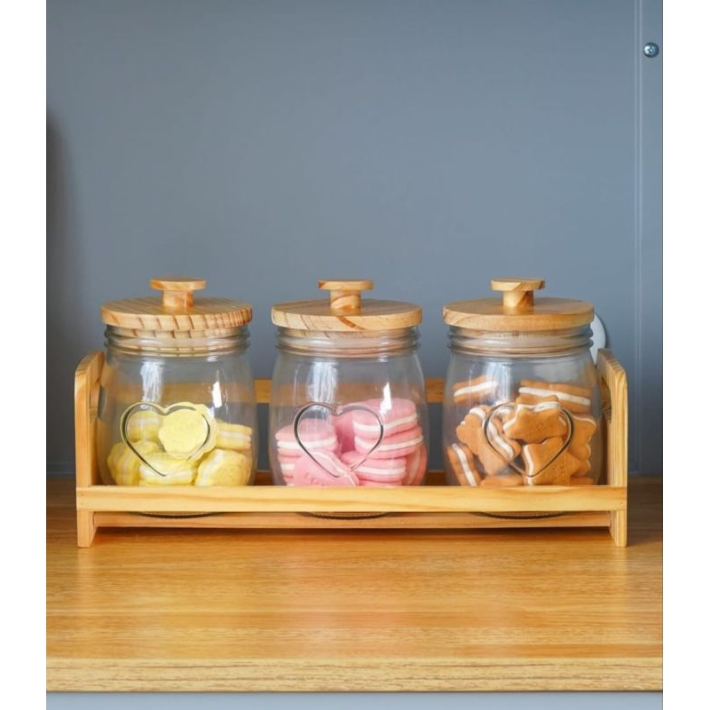 INFORMA CANISTER SET GLASS//TOPLES KACA//TOPLES KUE//TEMPAT KUE//COCO CANISTER SET