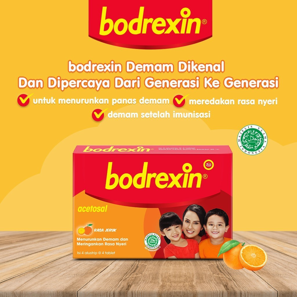 Bodrexin Box 16's Tablet - Obat Demam Anak / Obat Penurun Panas Anak