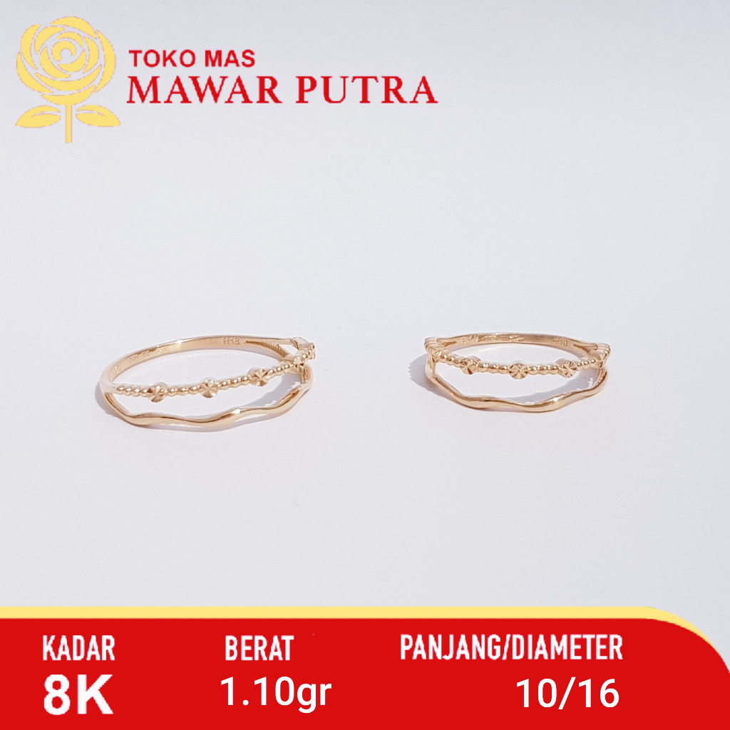 Cincin Layer Simple Elegant Ayu Gold Kadar 8K 375
