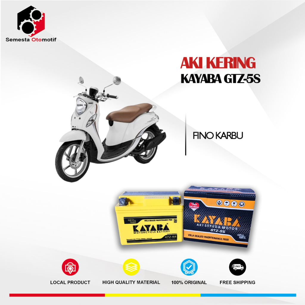 Aki Motor Fino Karbu KAYABA GTZ5S Aki Kering 100% Original Free Bubble