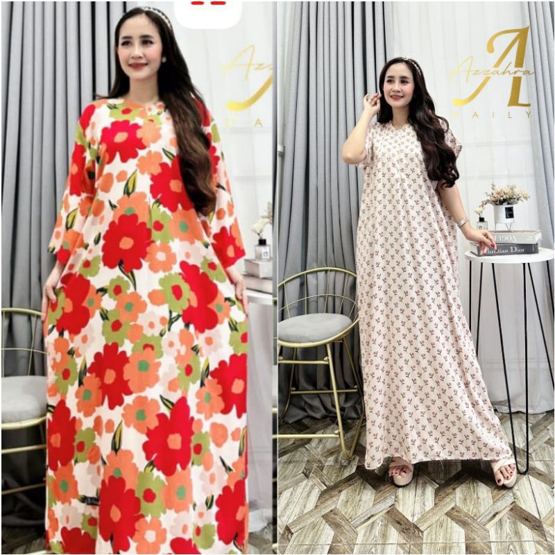 Daster Remaja Sampai Dewasa By Azzahra Daily/Daste Katun Motif Bunga (Pendek & Panjang)