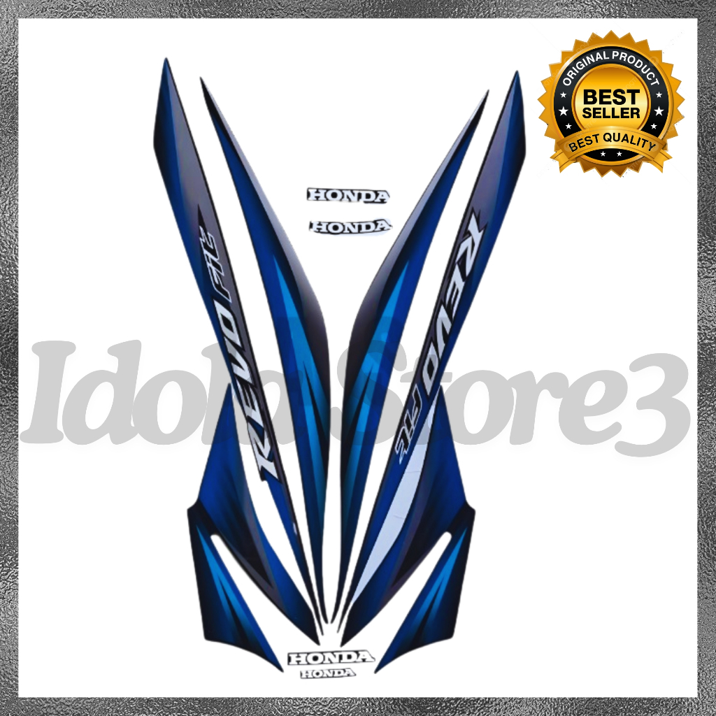 Sticker Striping Honda Revo Fit 125 2012 Hitam Biru List Body Motor Honda Revo Fit 2012 Berkualitas