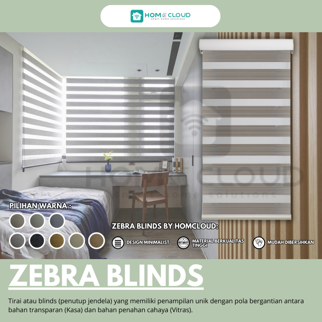 Zebra Blinds otomatis Gorden Zebra Tirai Zebra eletrik - Tirai gulung - Gorden kantor