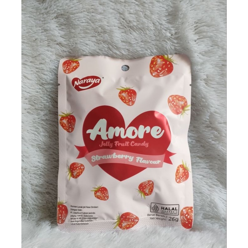 

Naraya Amore Jelly Fruit Candy/Permen Jelly Lunak Rasa Buah 26 gr