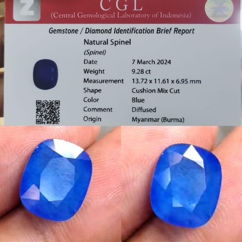 NATURAL BLUE SPINEL 9,28ct HQ