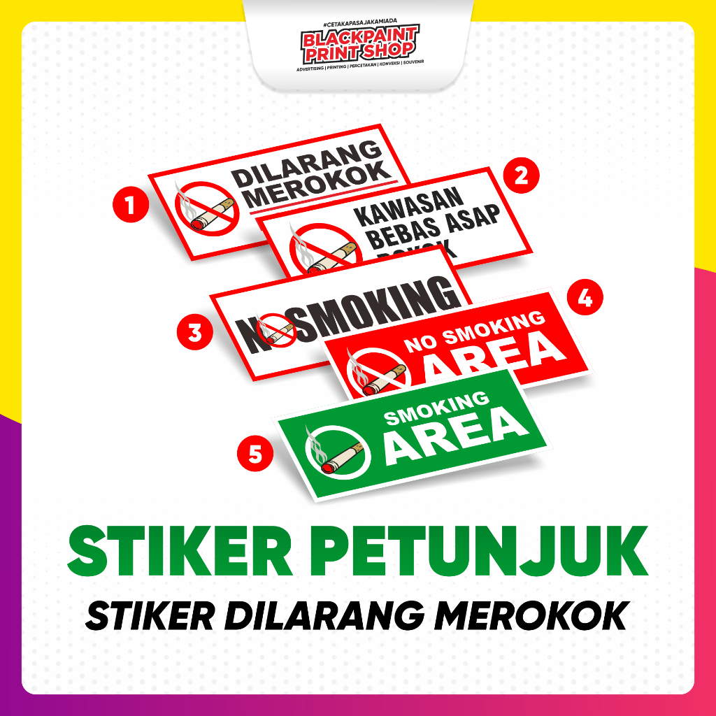 

Stiker No Smoking / Stiker Dilarang Merokok