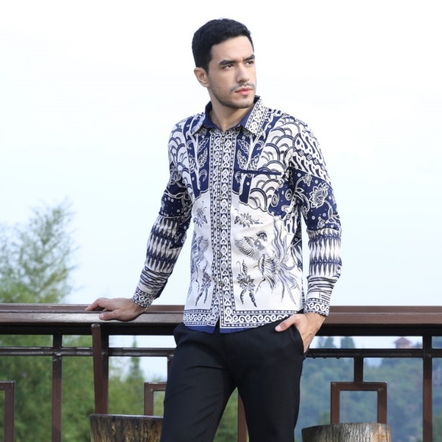 Kemeja Batik Pria / Hem Batik Cowok Lengan Panjang #115