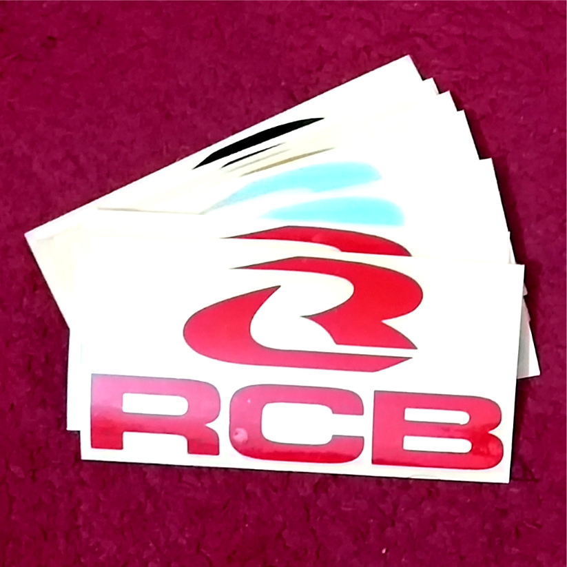 Stiker cutting logo RCB besar, stiker RCB