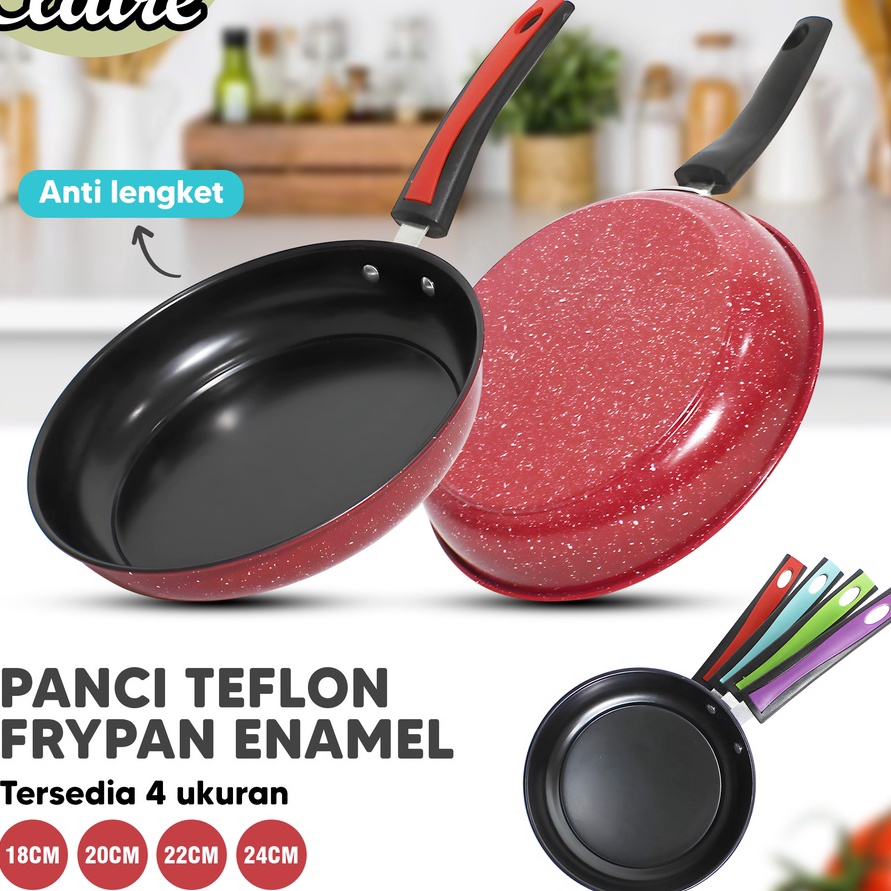 Terbatas Panci Teflon Frypan Enamel  Panci Penggoreng Warna
