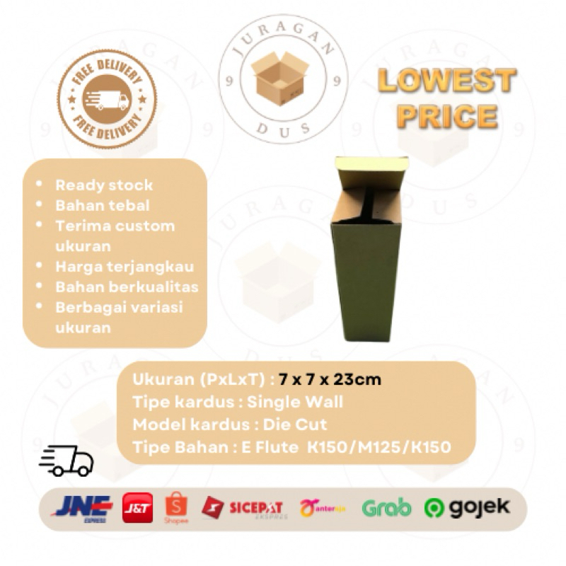 

Kardus Botol Uk 7 x 7 x 23 CM Die Cut