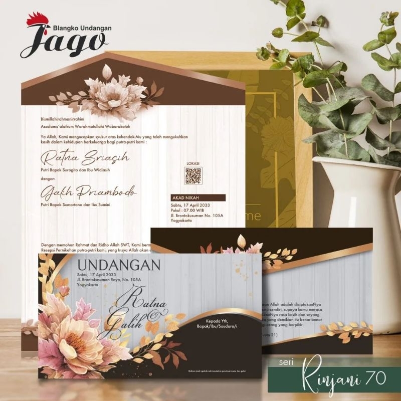 UNDANGAN PERNIKAHAN UNIK ELEGANT KEKINIAN MODERN SIMPLE LIPAT 3