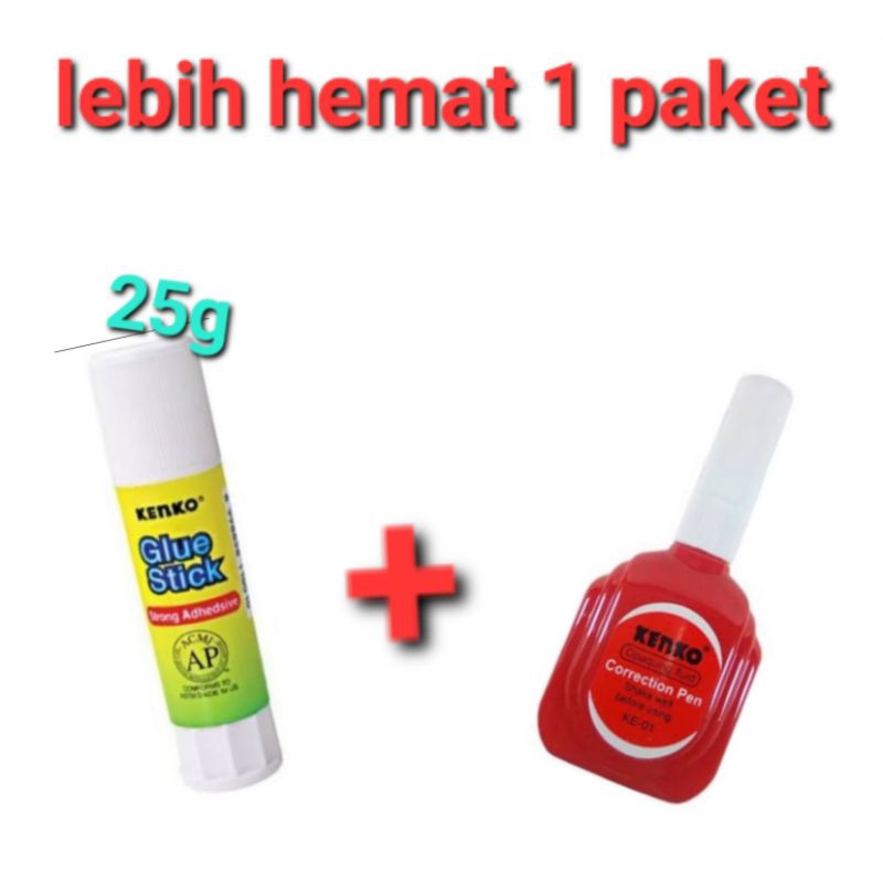 

lem kertas glue stick 25g + stipo kenko lebih hemat
