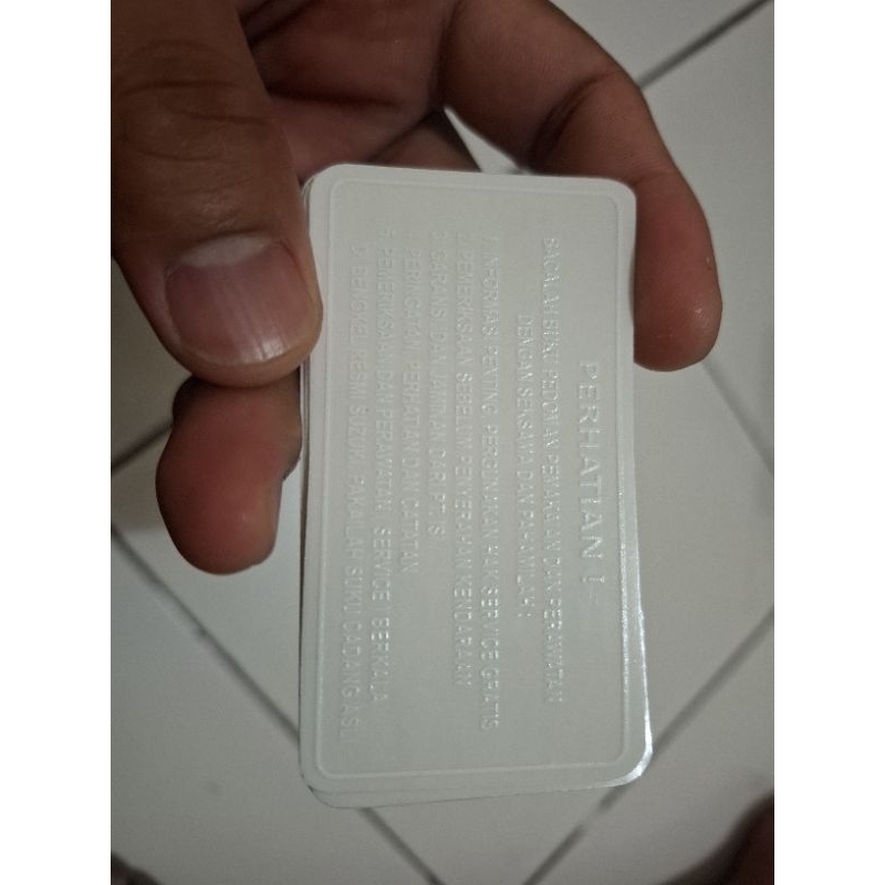 Stiker PERHATIAN - SUZUKI TS, A100, TRS, SATRIA RU, CRISTAL, TORNADO, SHOGUN KEBO