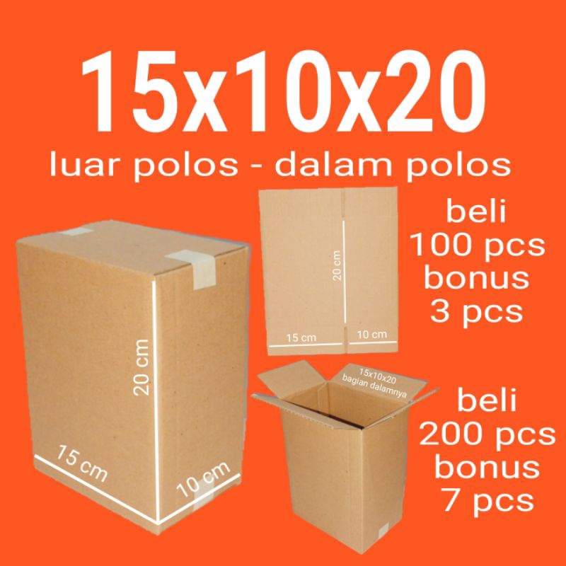 

Kardus Packing Karton Box Polos Ukuran 15x10x20