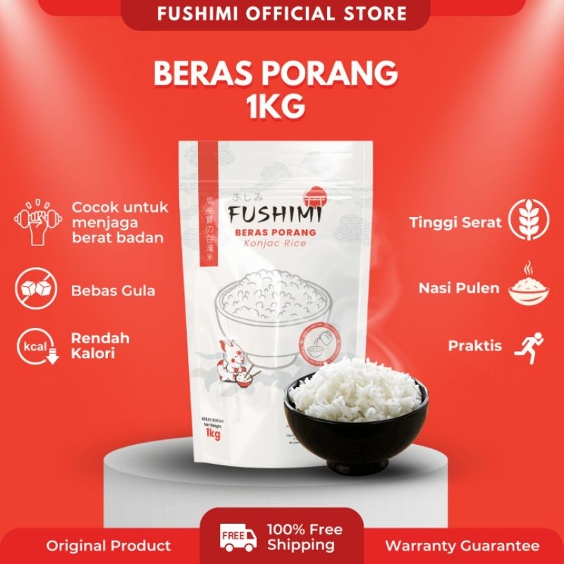 

Fushimi Beras Porang 1kg Pouch | Beras diet, Beras Porang Murah