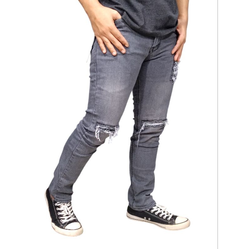 CELANA PANJANG JEANS PRIA SOBEK DISTRO/CELANA PANJANG JEANS SOBEK DISTRO SLIMFIT