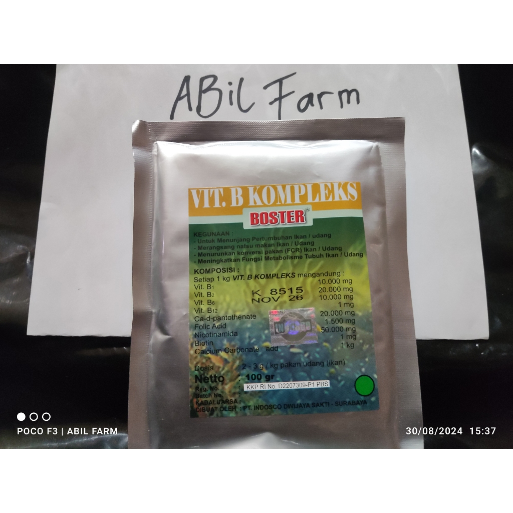 BOSTER VITAMIN B - KOMPLEKS 100 gram, vit B-complek serbuk BOSTER