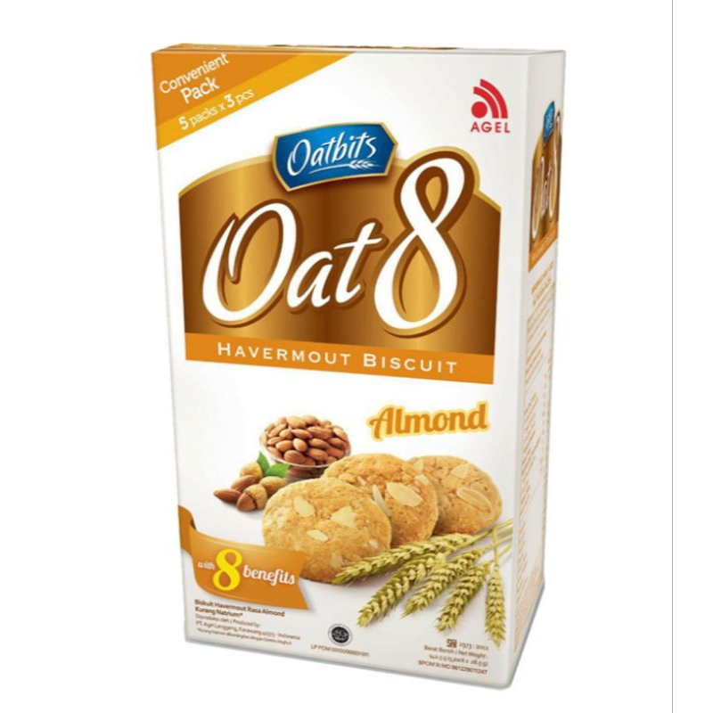 

Oatbits Oat 8 Biskuit Havermout Almond 142,5 g