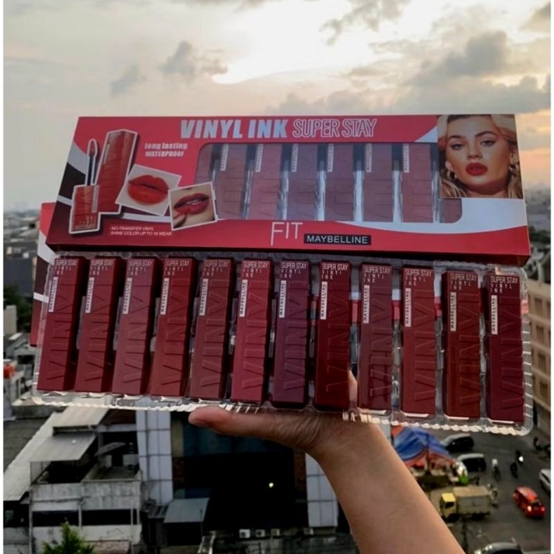 PAKET USAHA 12PCS Lipcream / Lipgloss Maybelline matte VINYLINK isi 12